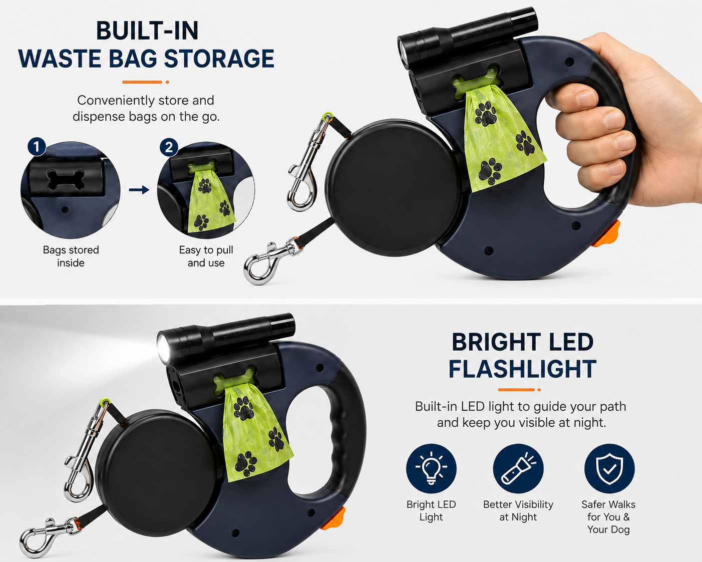 Dualix™ 360° Anti-Tangle Dual Retractable Dog Leash
